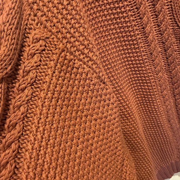 Quince 100% Organic Cotton Oversized Cable Knit Cardigan Redwood Brown Large - Picture 10 of 10